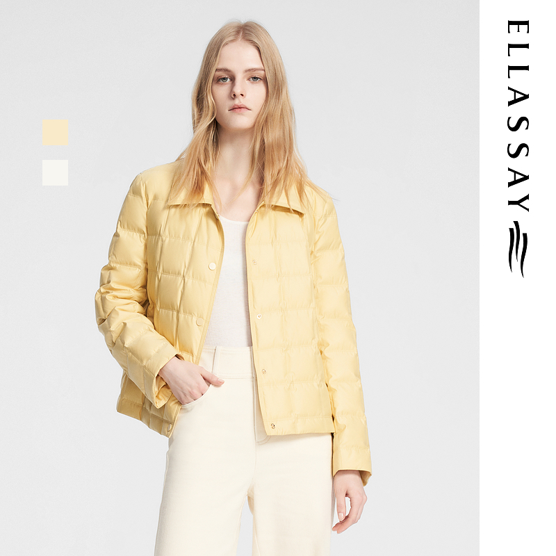 ELLASSAY歌力思秋冬新款气质轻薄百搭衬衫夹克鹅绒服EWE354L04900