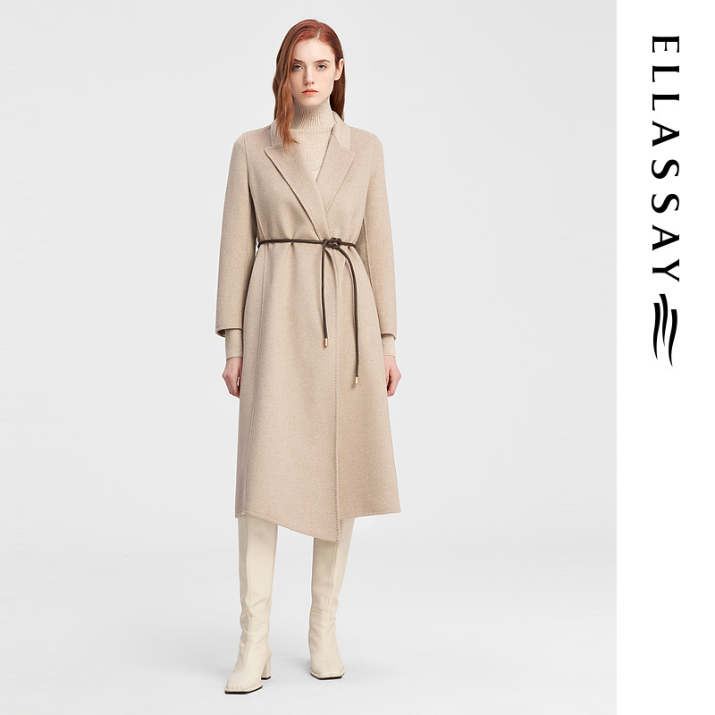 ELLASSAY歌力思冬季新款山羊绒双面呢大衣女EWE344D00700