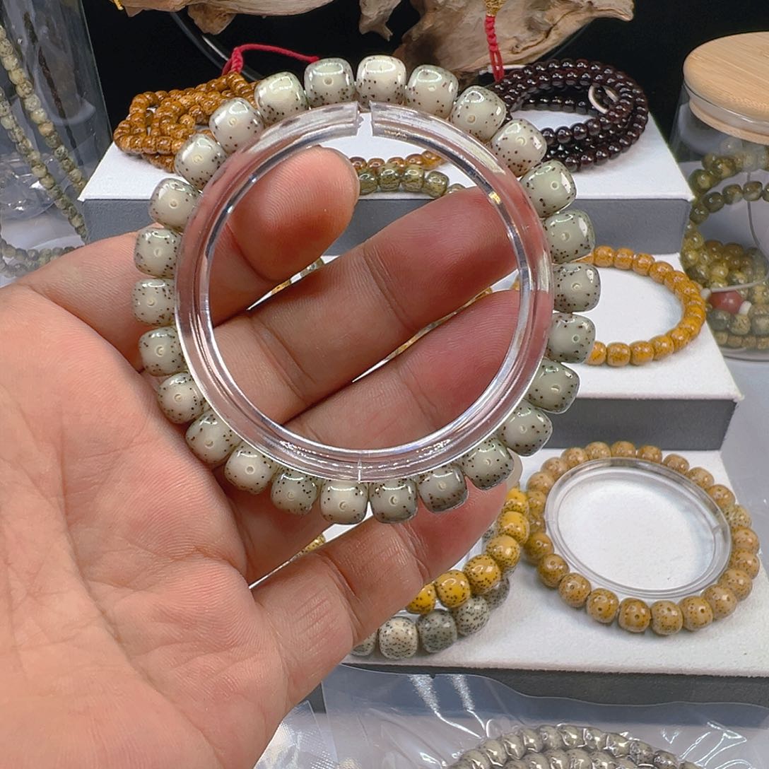 星月菩提手串石玉料9×8冰糖果冻