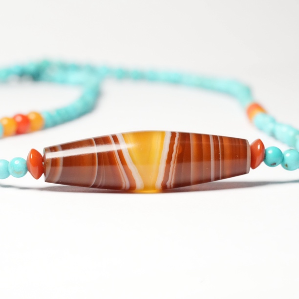 西亚缠丝玛瑙管珠047 35-10.5