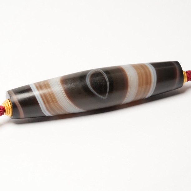 清晚期西亚缠丝玛瑙管珠D