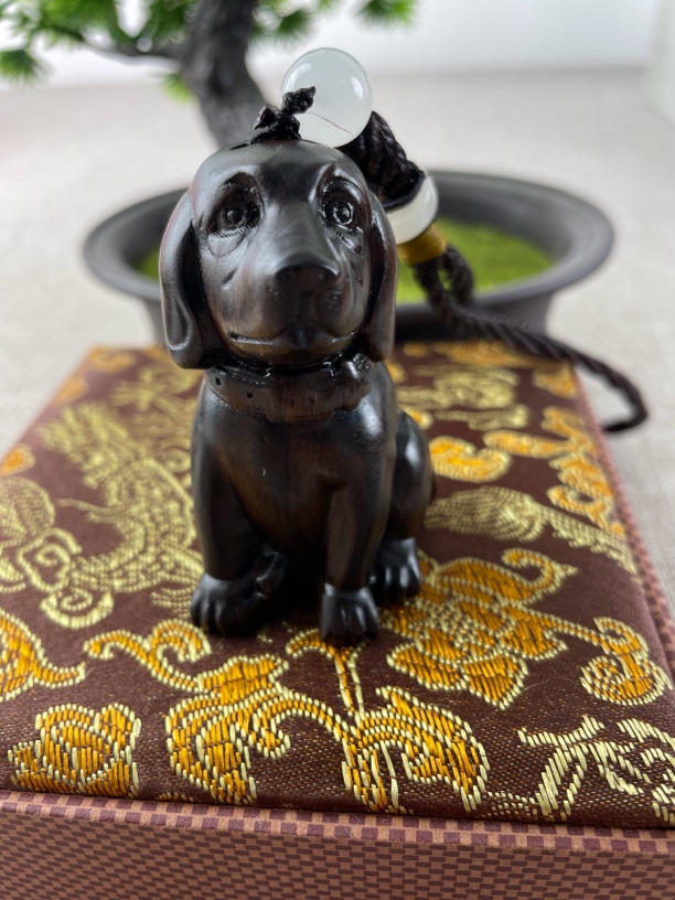 达拉干 小狗 木雕雕刻精品把玩件创意文玩手把件