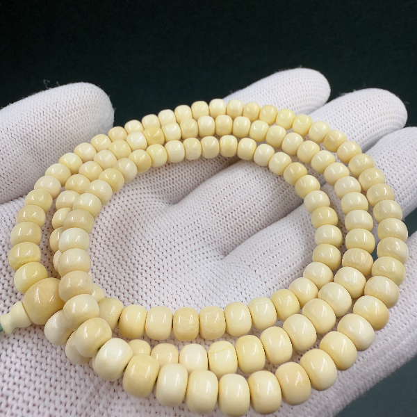 K3094天然猛犸牙桶珠脖挂 支持鉴定 假一罚四