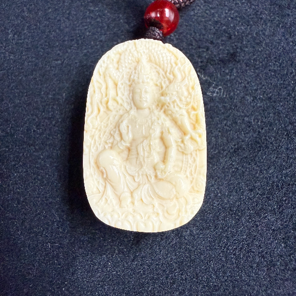 P7102天然猛犸牙大势至吊坠 支持鉴定 假一罚四