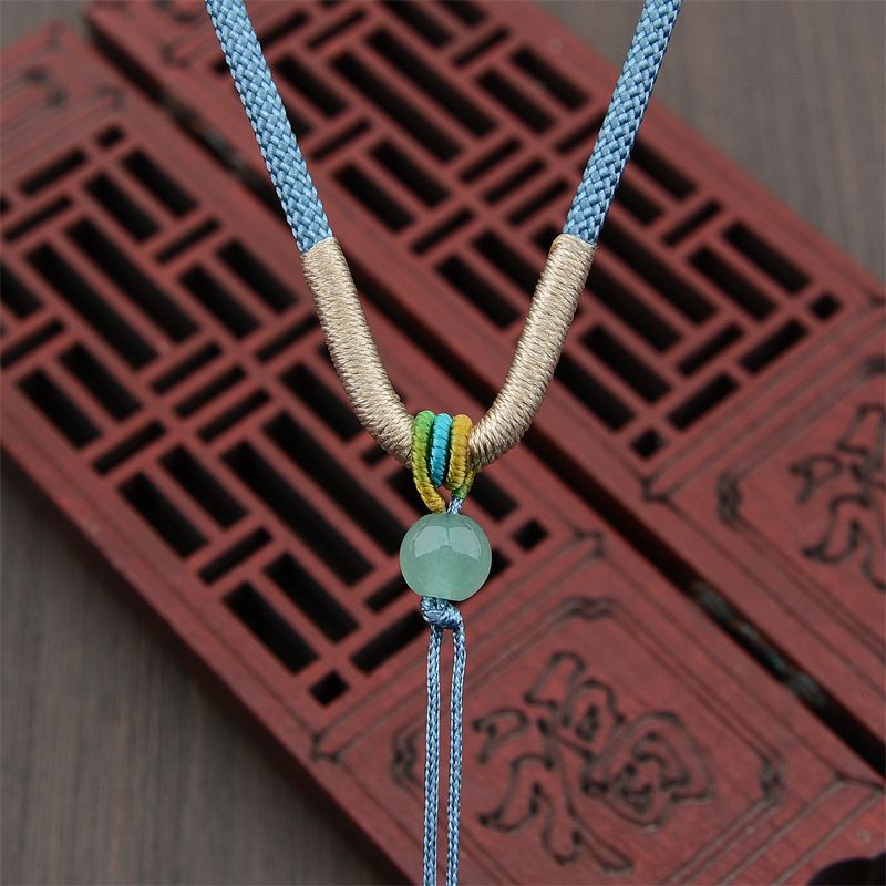 精工手工编织吊坠绳手工彩虹绕线项链绳翡翠小圆绳东陵玉挂脖绳子