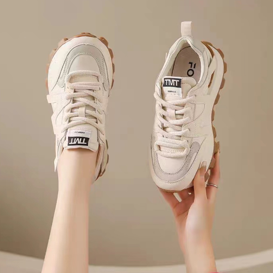 （下单备注编码）女鞋老爹鞋时尚百搭厚底休闲鞋透气真皮女士ins