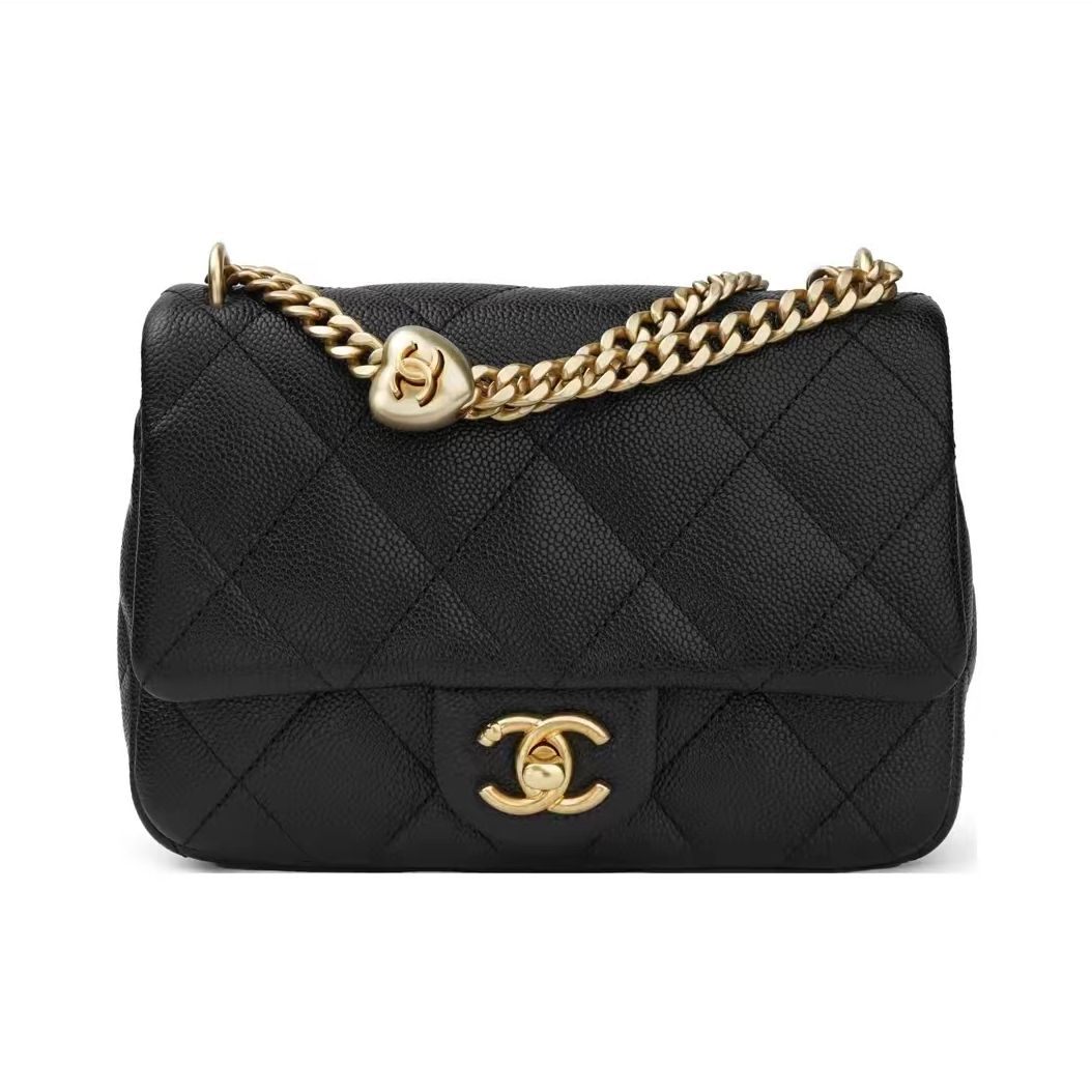 未使用 Chanel/香奈儿 爱心金球方胖子单肩包 大迷你/中号