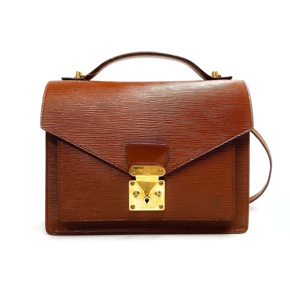 95新 LouisVuitton/路易威登 枫叶红水波纹epi蒙梭邮差包