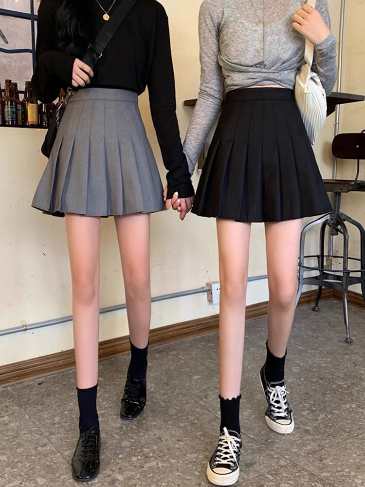 韩版秋冬百搭小个子显瘦百褶半身裙短裙高腰西装防走光百褶裙