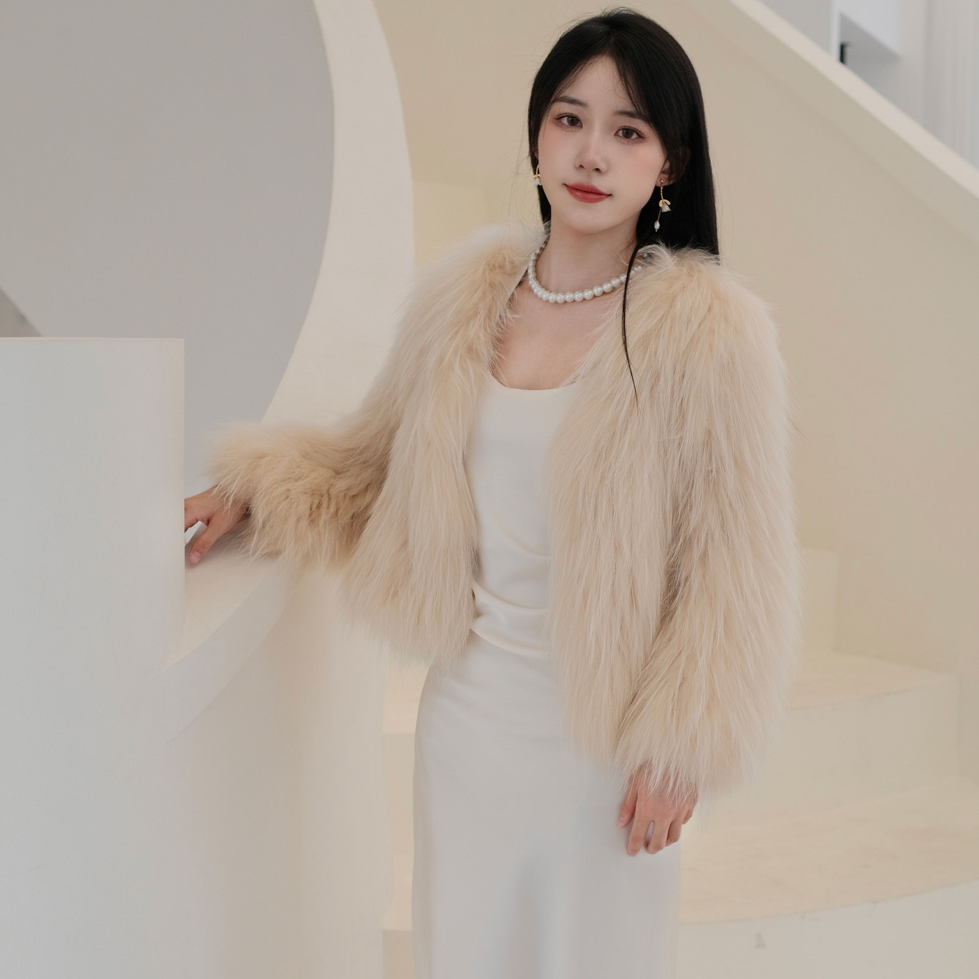 【M佳】貉子毛50/55编织皮草加厚双面减龄年轻时尚气质短款秋冬外套