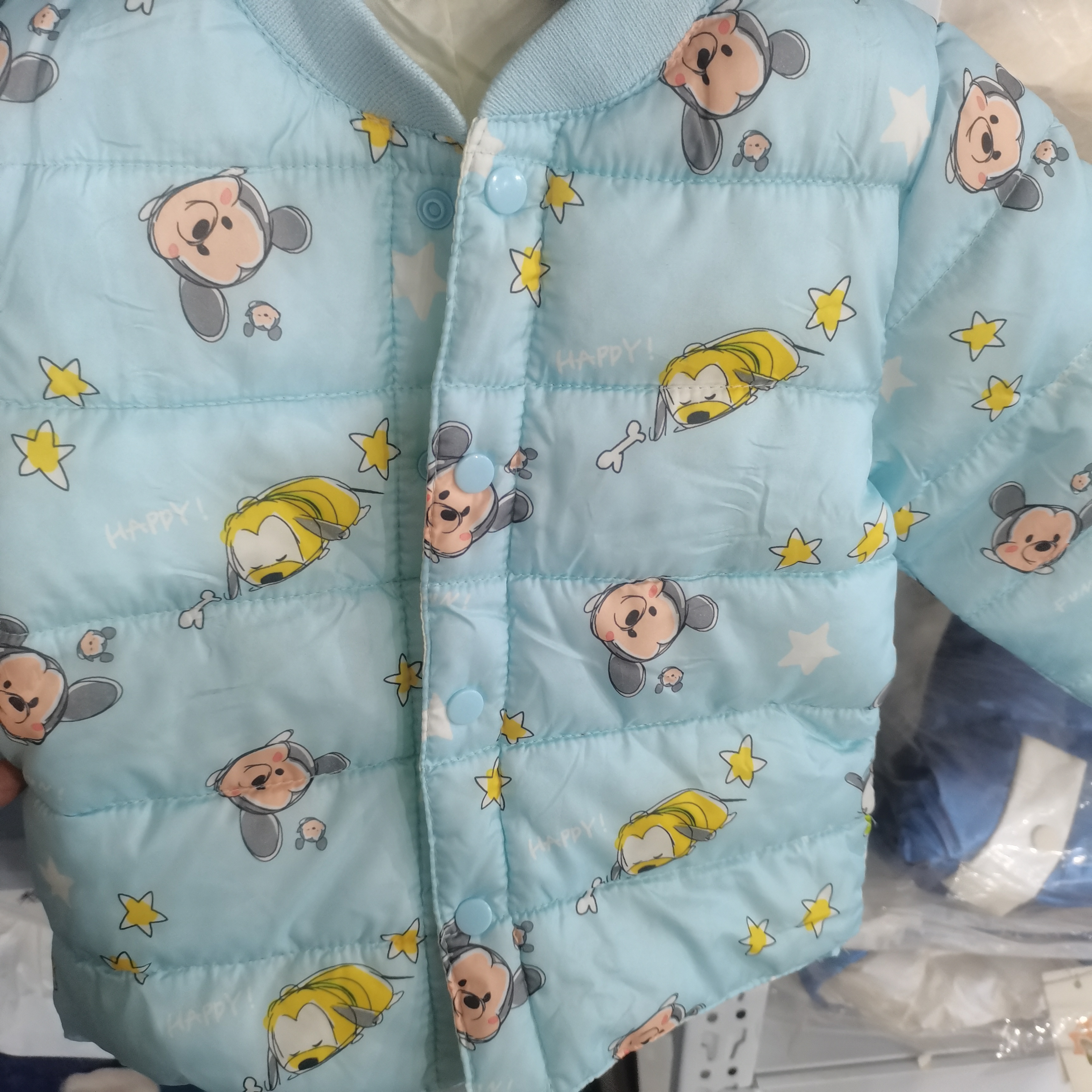 蓝色儿童卡通印花外套