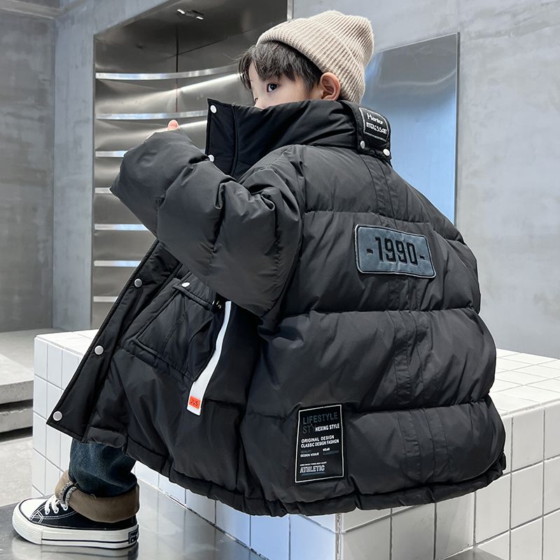 男童羽绒服2023新款儿童工装短款外套中大童冬季保暖加厚免洗潮牌