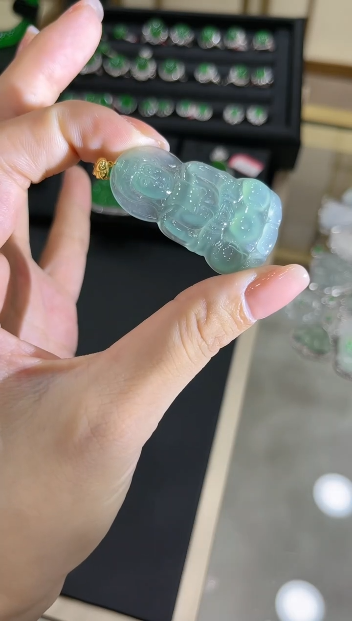 【闪购商品】翡翠吊坠18K金镶嵌团购多样性发货只发一件