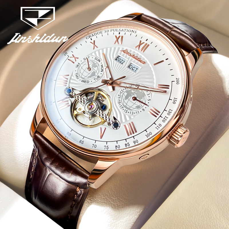 金仕盾高档气质镶钻百搭镂空时尚潮流男士机械全自动手表礼物8919