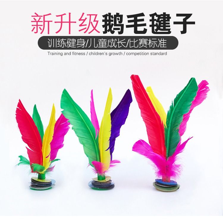 毽子儿童小学生比赛专用羽毛耐踢毛毽球老式键大人运动腱鸡毛毽子