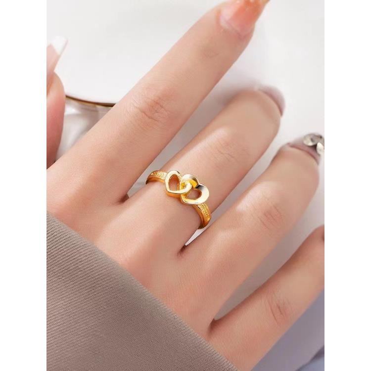 铜合金戒指 D368  气质轻奢时尚百搭ins小众简约可调节戒指