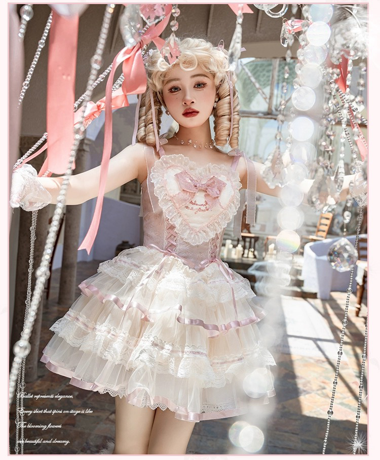 实体店正品) 丝缎芭蕾 狗短Lolita 芭蕾风甜美狗短裙