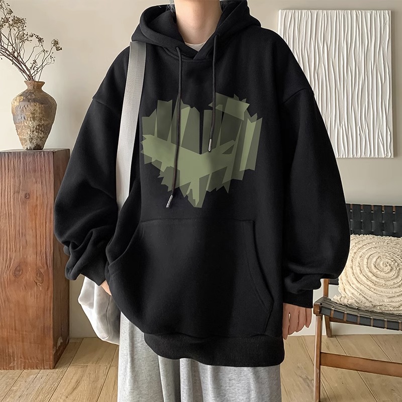 100%美式重磅连帽卫衣男秋冬季新款休闲大码男生潮牌宽松外套