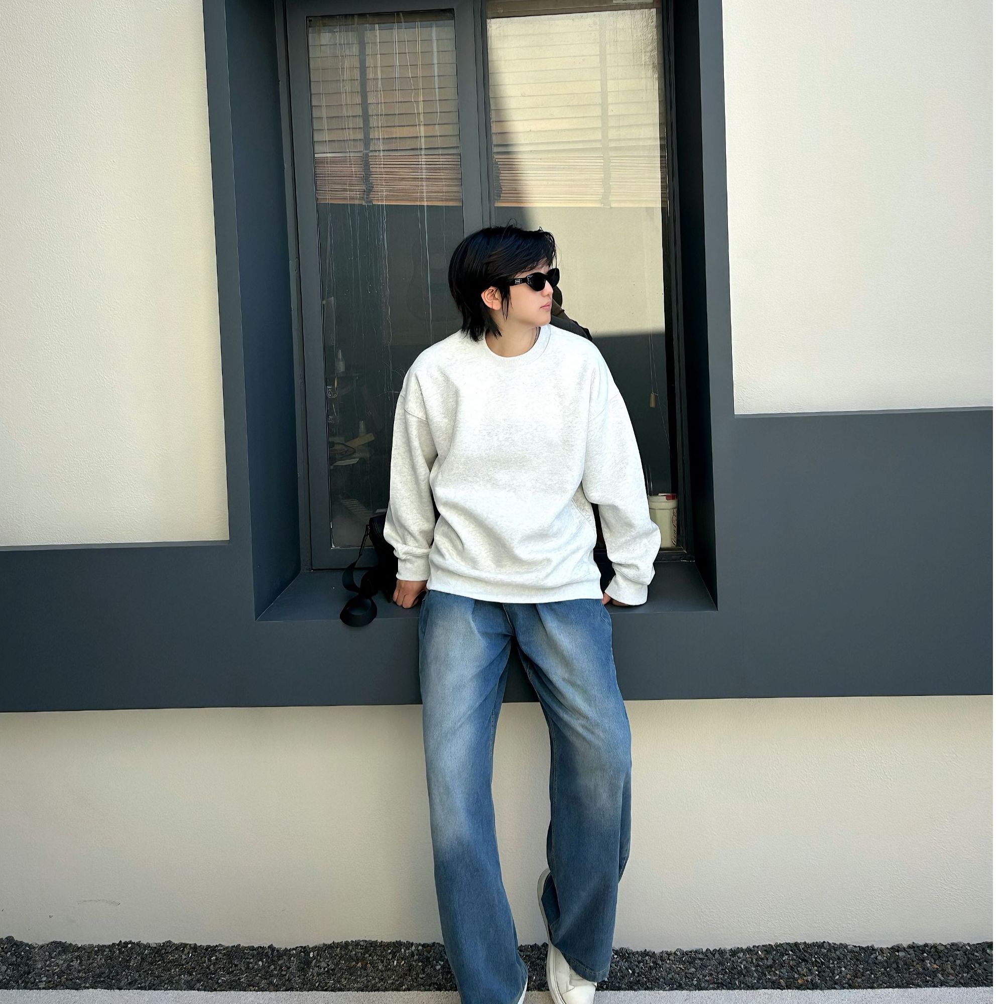 （圆领）秋冬季460g高克重圆领纯色卫衣情侣百搭潮流宽松长袖ins风