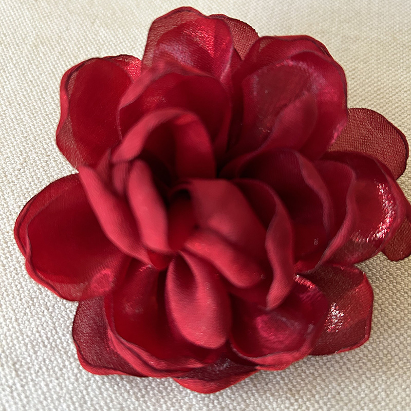 红色可拆卸玫瑰花秋冬中式领花胸花结婚高档酒红色百搭冬季复古