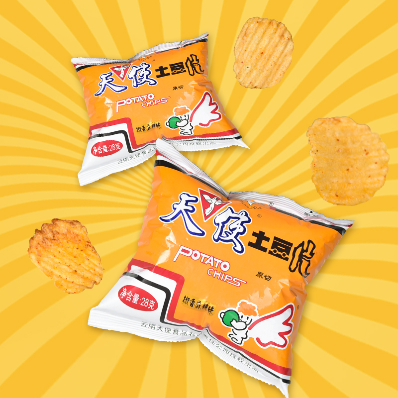 天使怀旧复古款老包装28g*5袋经典大波浪片童年的记忆儿时的味道