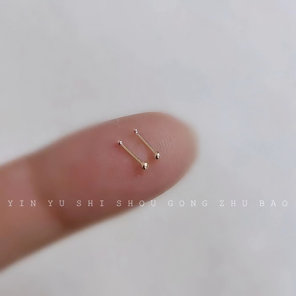 合金耳饰 925银养耳洞耳骨钉免耳塞简约学生百搭迷你豆豆耳钉耳饰