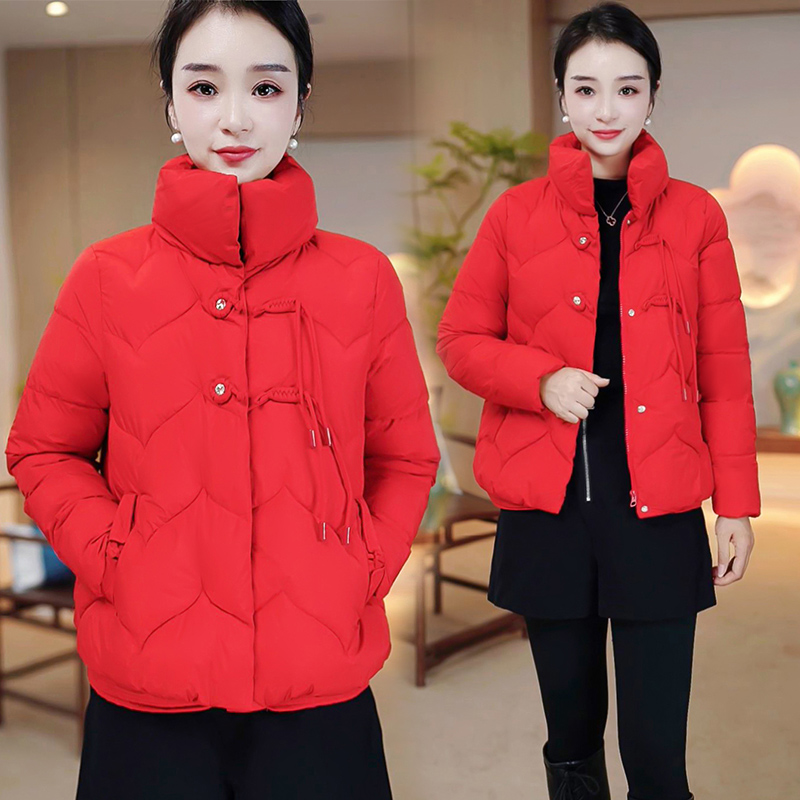 外套大码短款棉服加厚棉袄棉衣妈妈装时尚女士保暖韩版立领