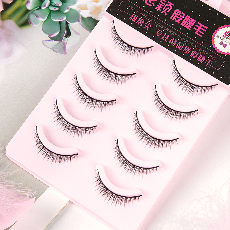 梦思颖手工假睫毛A-2自然仿真日常妆硬梗撑起双眼皮初学者眼睫毛