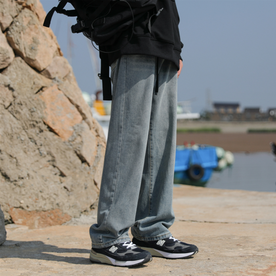 潮流牛仔裤男牛仔裤子宽松直筒经典牛仔裤休闲男女长裤