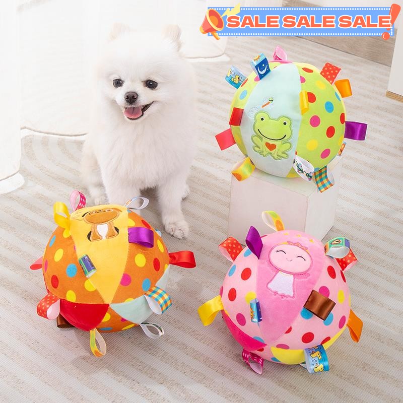 狗狗玩具球发声泰迪柴犬柯基博美磨牙解闷毛绒球宠物耐咬消耗体力