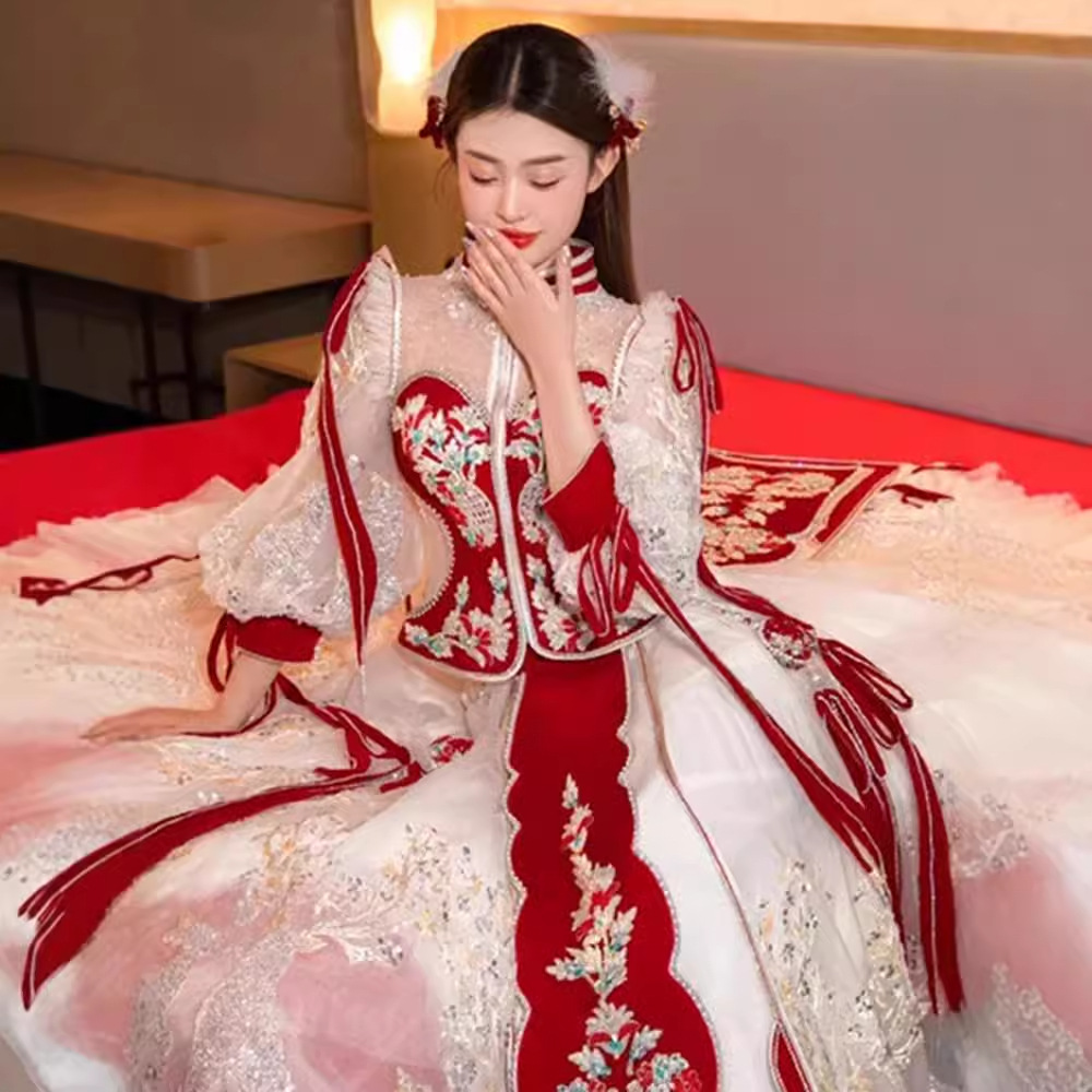 秀禾服2025新款夏季中式新娘服高级仙气结婚婚服新式龙凤褂秀和服