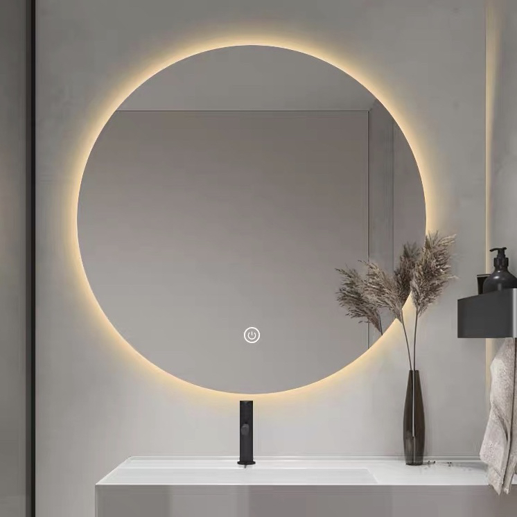 北欧浴室镜智能圆镜带灯壁挂卫生间洗手台化妆镜防雾发光led镜子
