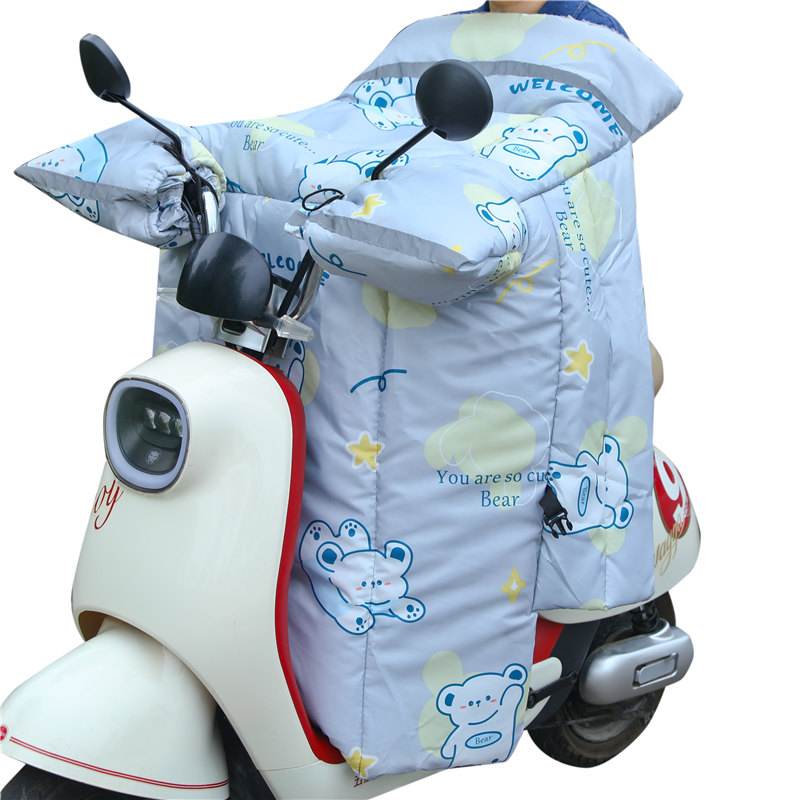  冬季加绒电动摩托车挡风被加绒加厚电车防寒罩防水防风保暖侧翼