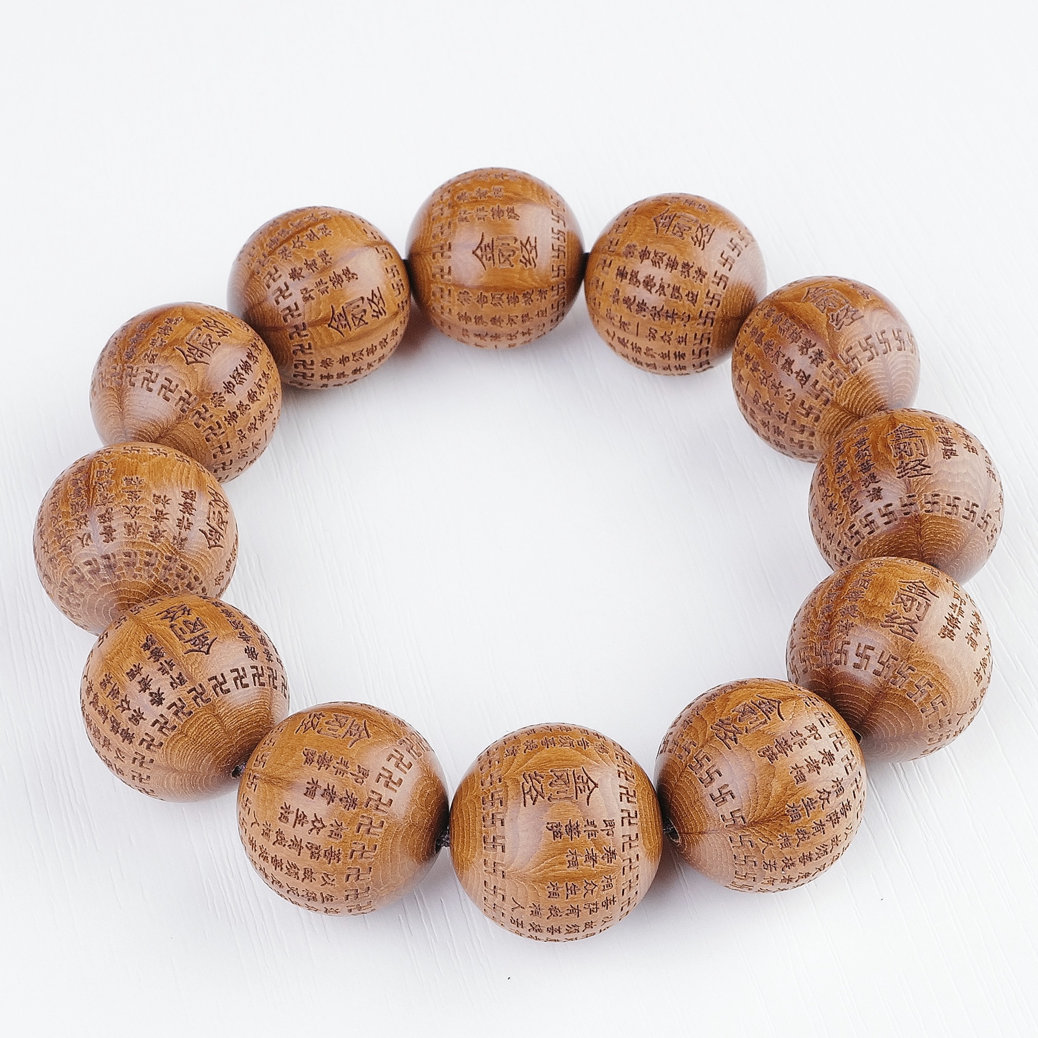 六道木 2.0雕刻金刚经 手串单圈10年以上