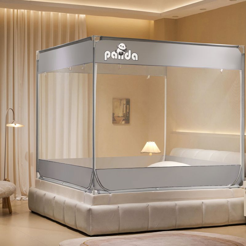 【1.8×2.2防摔】方顶坐床加密蚊帐全底婴幼儿防摔蚊帐自连接三开门