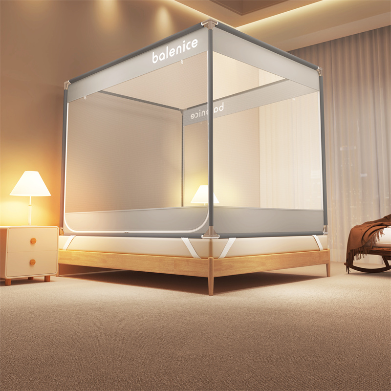 【A类防摔光年】方顶坐床加密蚊帐全底婴幼儿防摔蚊帐自连接三开门