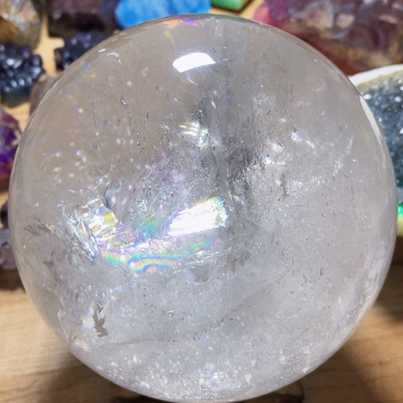 【闪购商品】水晶天然巴西彩虹水晶球未镶嵌(***淇