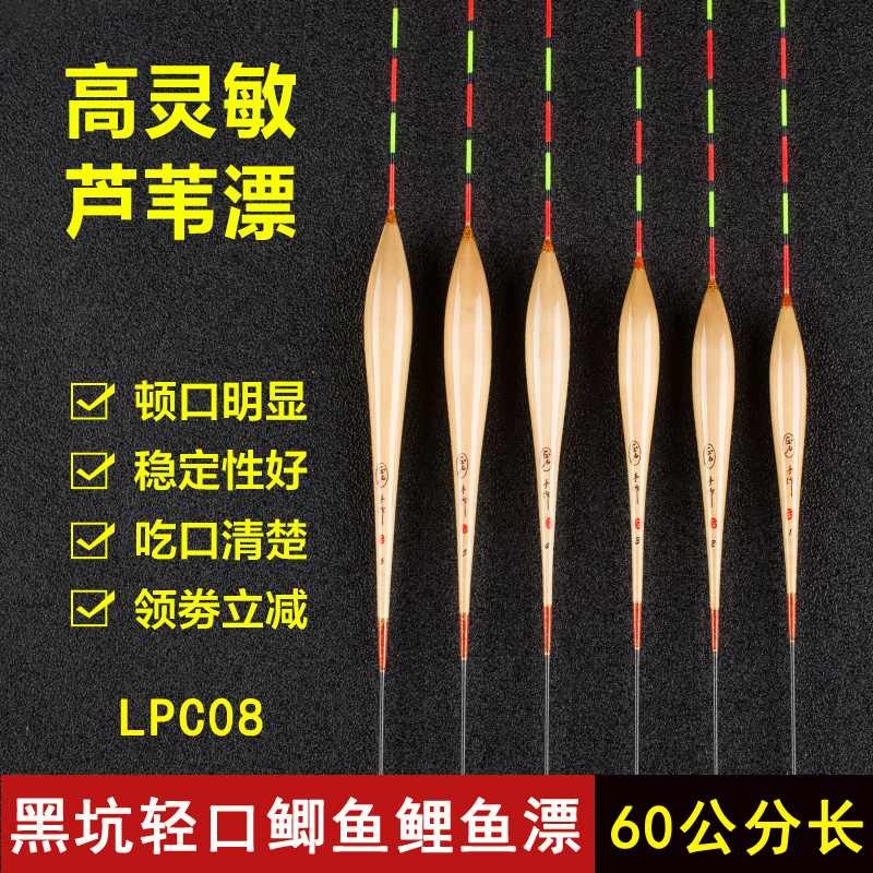 正卢LC08高灵敏芦苇浮漂黑坑鲤鱼鲫鱼专用醒目轻口鲫鱼漂60公分长
