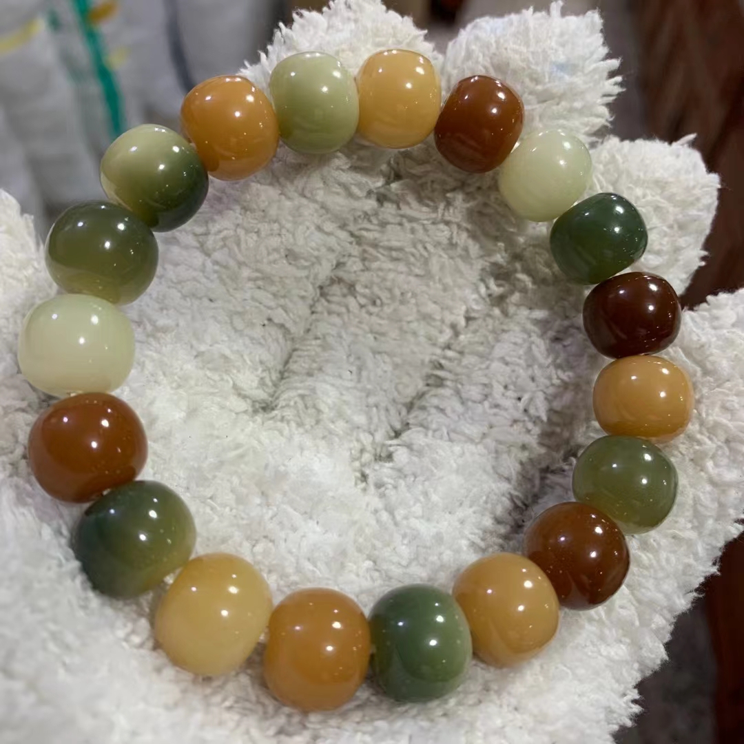 原生态白玉菩提根多宝绕指柔手串男女同款单串