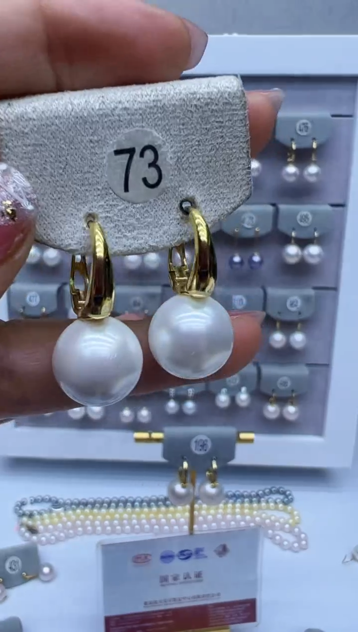 【闪购商品】淡水珍珠耳饰银S925镶嵌73