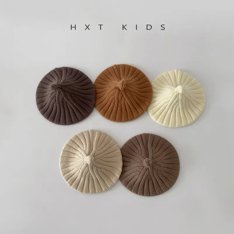 婴儿针织贝雷帽秋冬季超萌可爱小啾啾帽子小月龄百搭保暖毛线帽冬