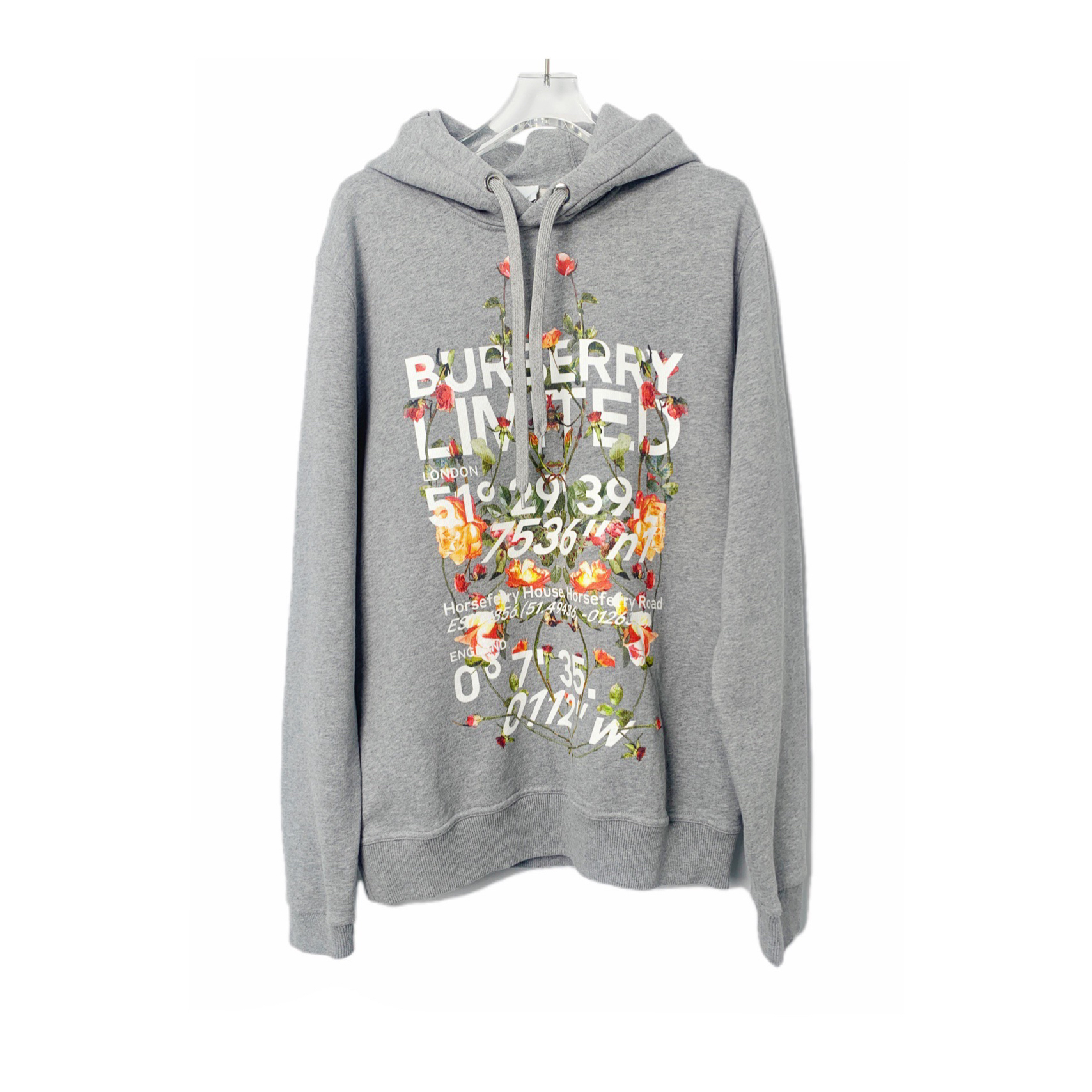 99新 BURBERRY/博柏利 01750 Burberry 套头连帽印花卫衣 S码