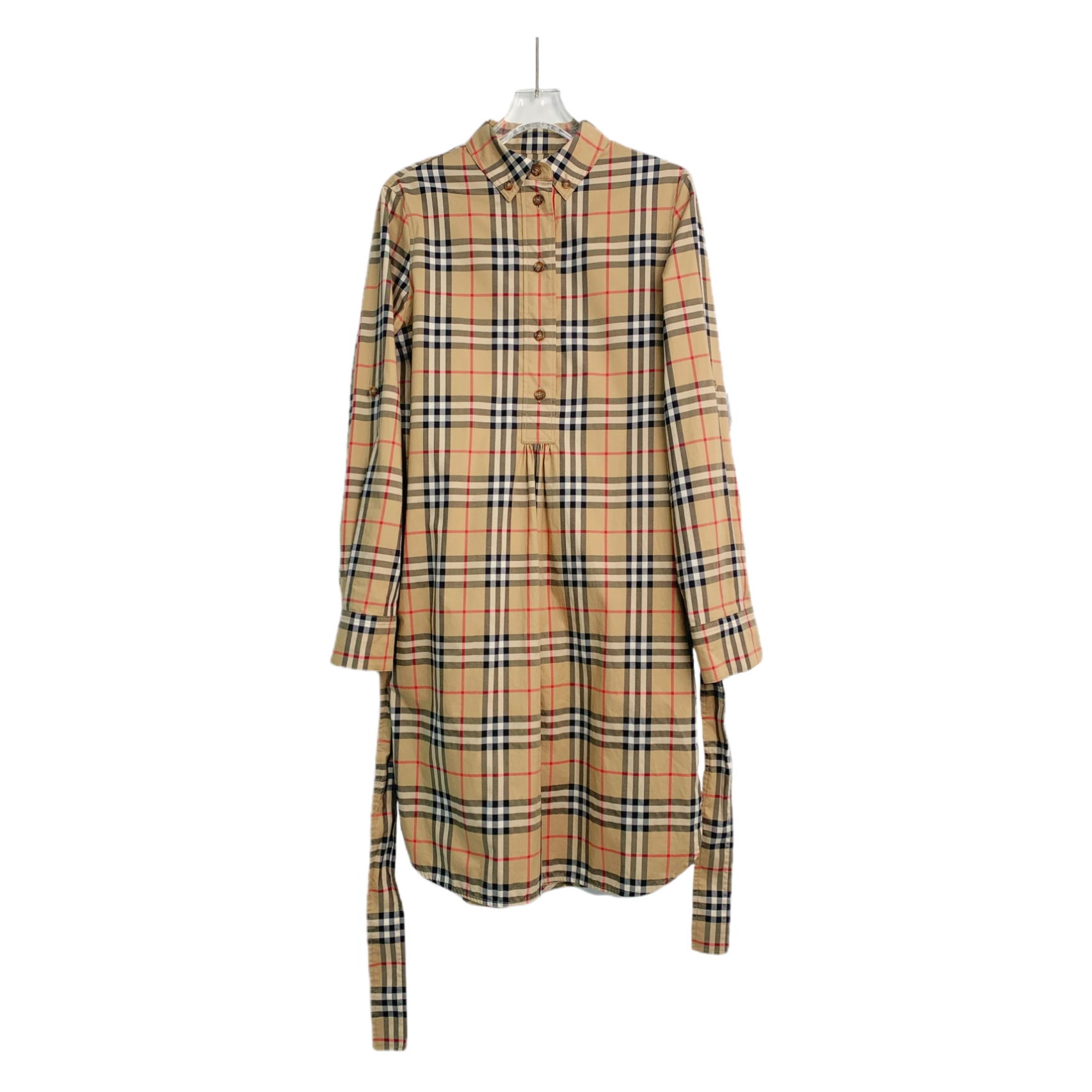 99新 BURBERRY/博柏利 01918 Burberry经典格纹腰带连衣裙 uk 6码