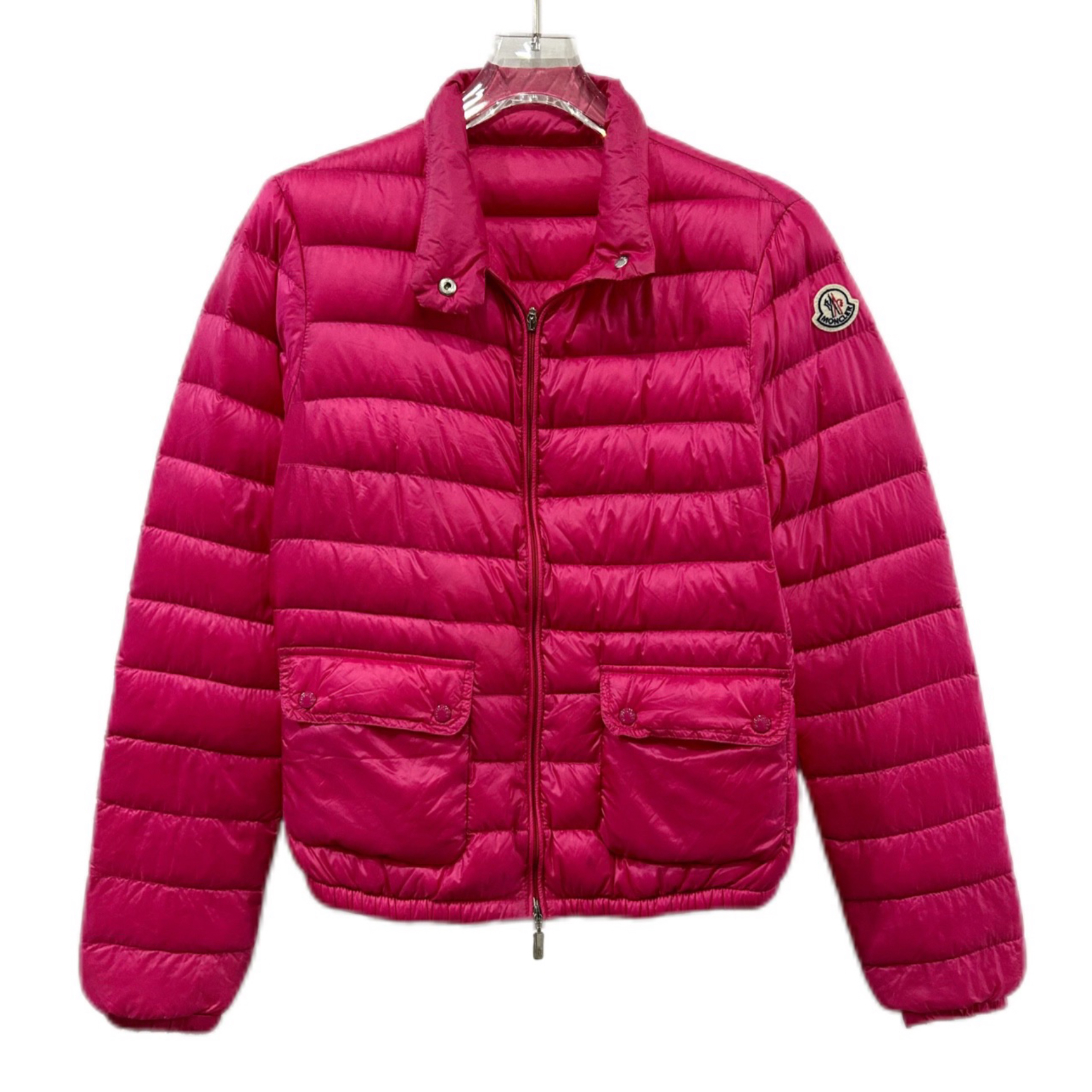 99新 MONCLER 001302 蒙口 Moncler 玫红色薄款羽绒服 0码