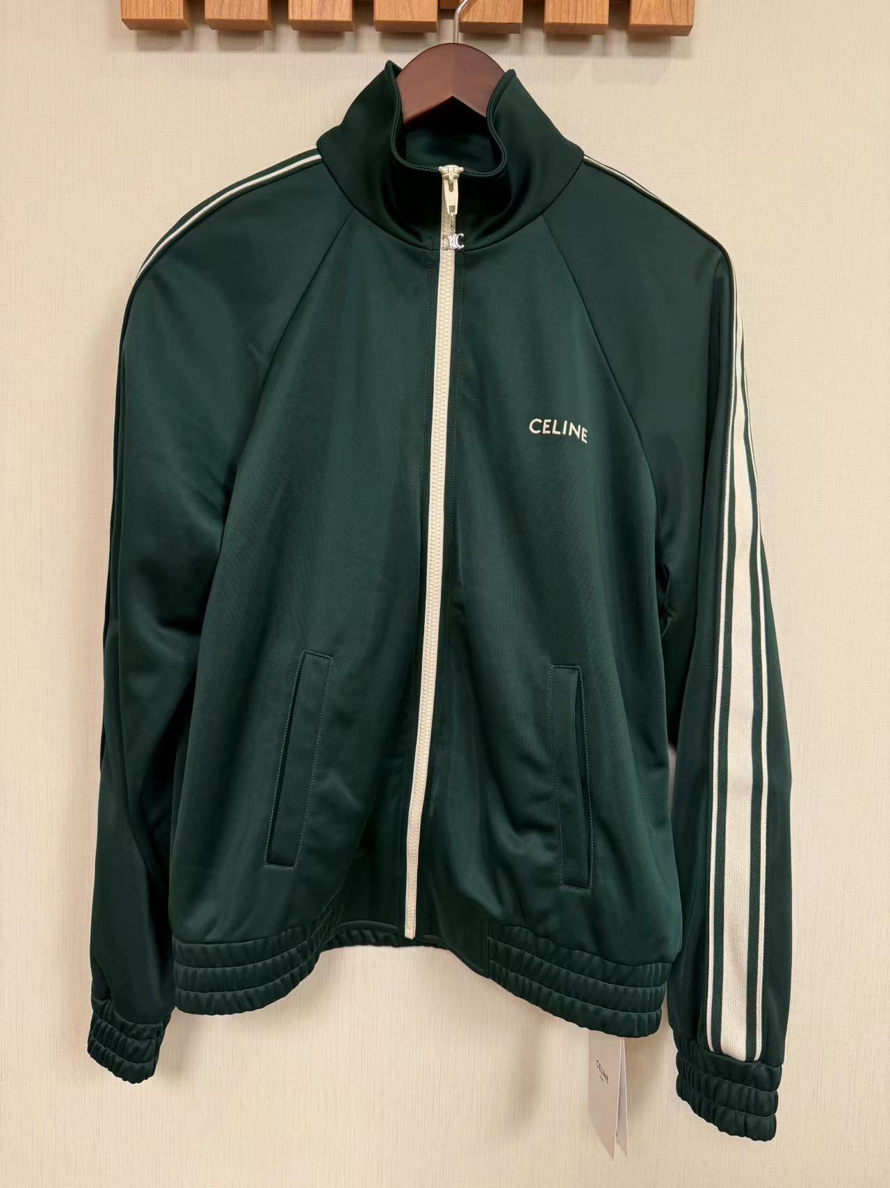 全新未使用 Celine/思琳 Logo字母条纹拉链夹克外套/M码/全新带吊