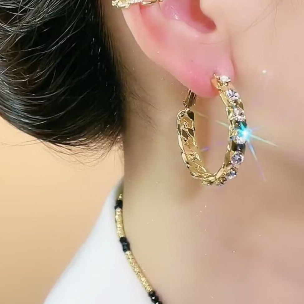 925银针耳饰 【114号】重工高级感时尚奢华气质百搭圈圈耳环