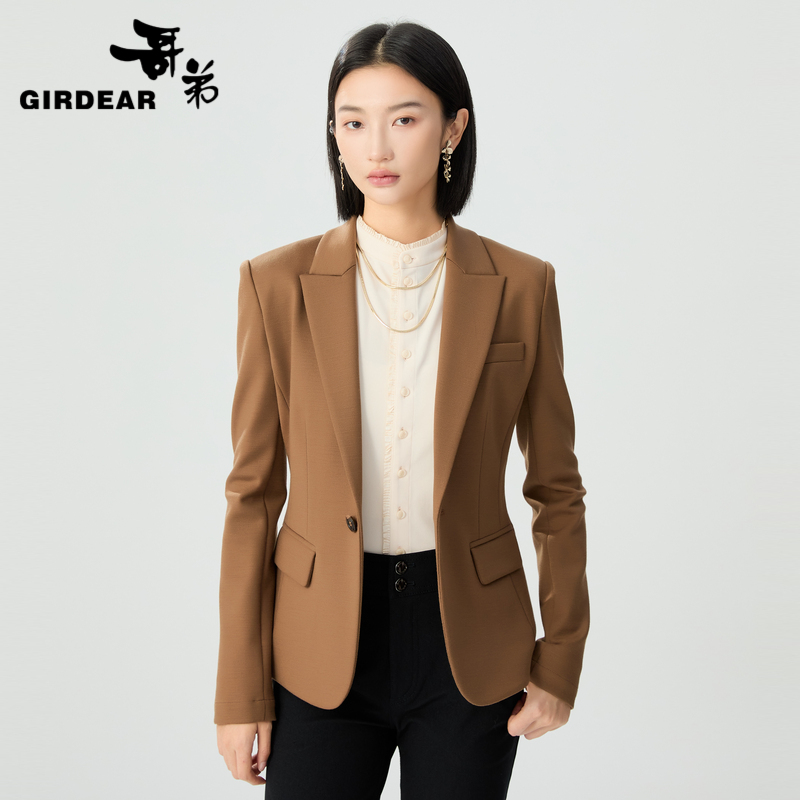 哥弟 高级质感收腰显瘦一粒扣通勤1400757西装外套