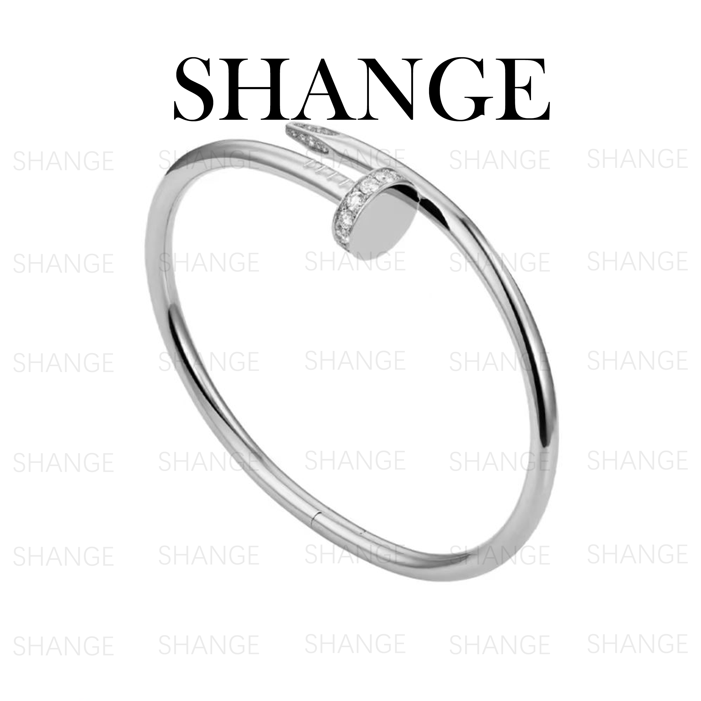 合金合成锆石手镯 轻奢百搭钉子手镯