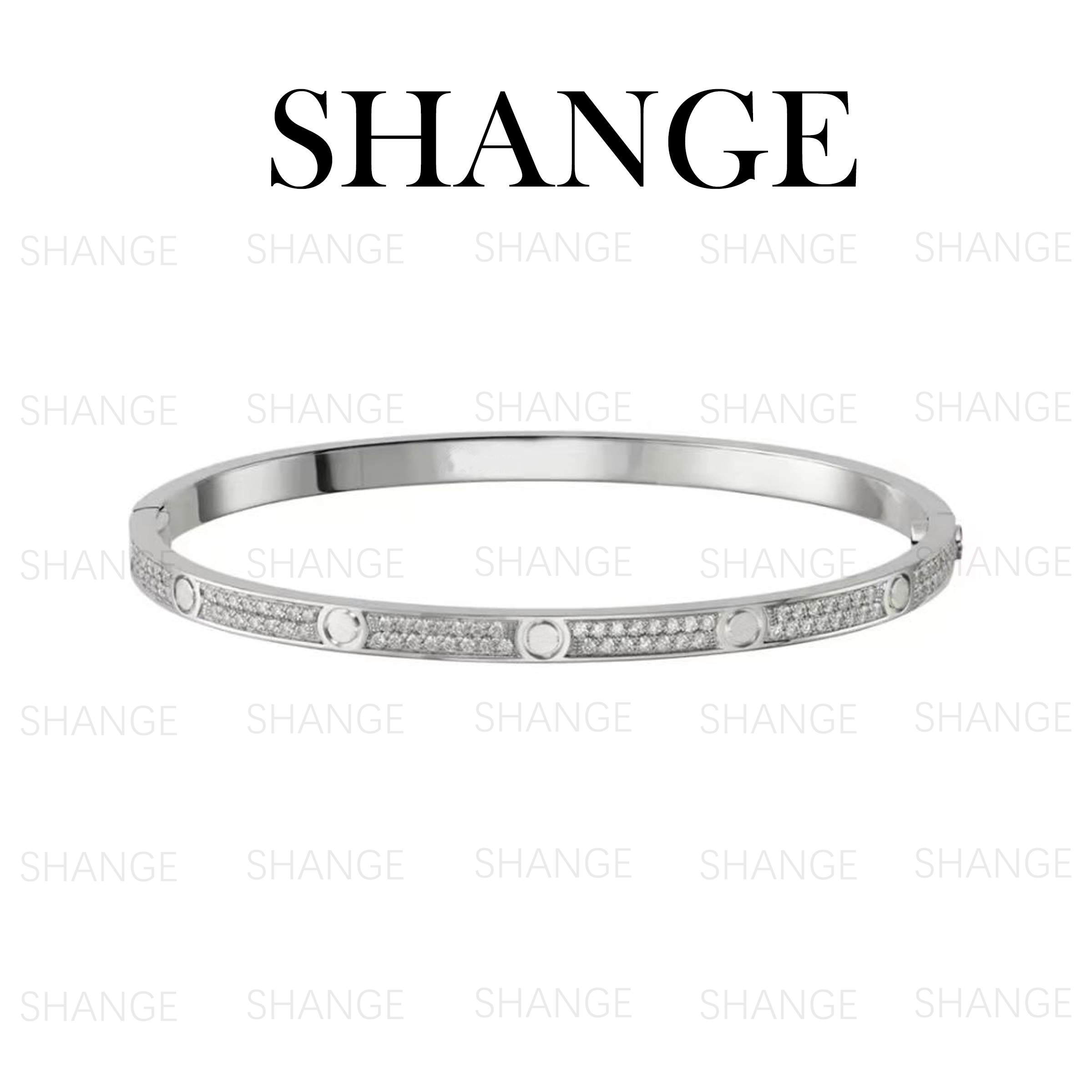 合金合成锆石手镯 轻奢时尚窄版手镯百搭