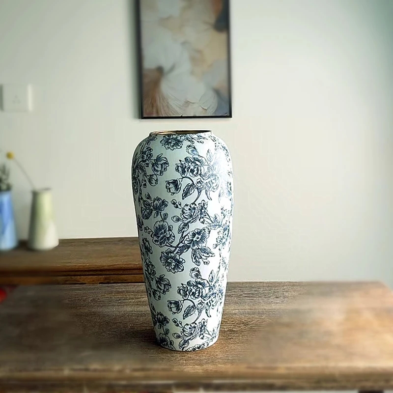 （福利品35高）景德镇陶瓷简百搭花瓶干花插花瓷瓶现代客厅摆件